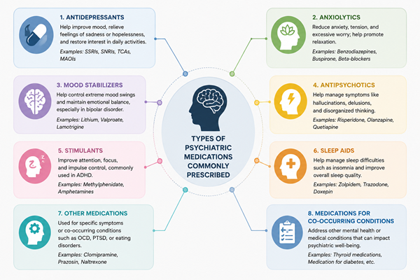 Types of Psychiatric Medications Commonly Prescribed